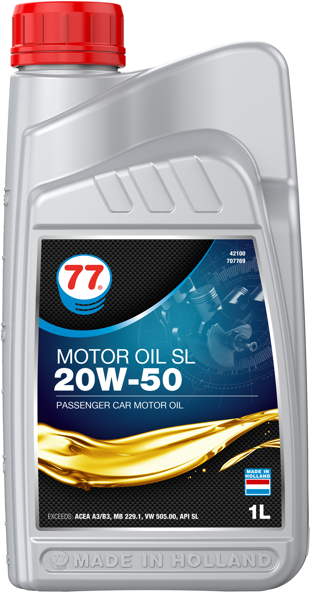 OUT0138-4210-1D2017 Motor Oil SL 20W-50 is een krachtige minerale motorolie die geschikt is voor benzine-, LPG- en dieselmotoren in moderne personenauto's en lichte bestelwagens met of zonder turbo's.
