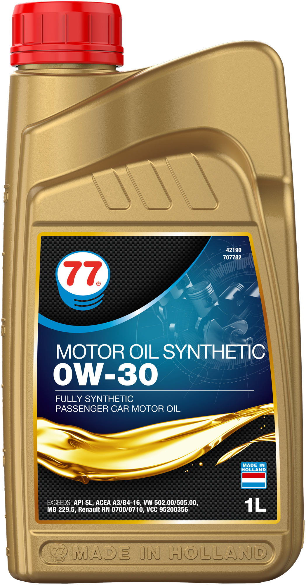 4219-1 Motor Oil Synthetic 0W-30 is een high performance volledig synthetische motorolie voor benzine- en dieselmotoren van moderne personenauto's en lichte bestelwagens met of zonder turbo.