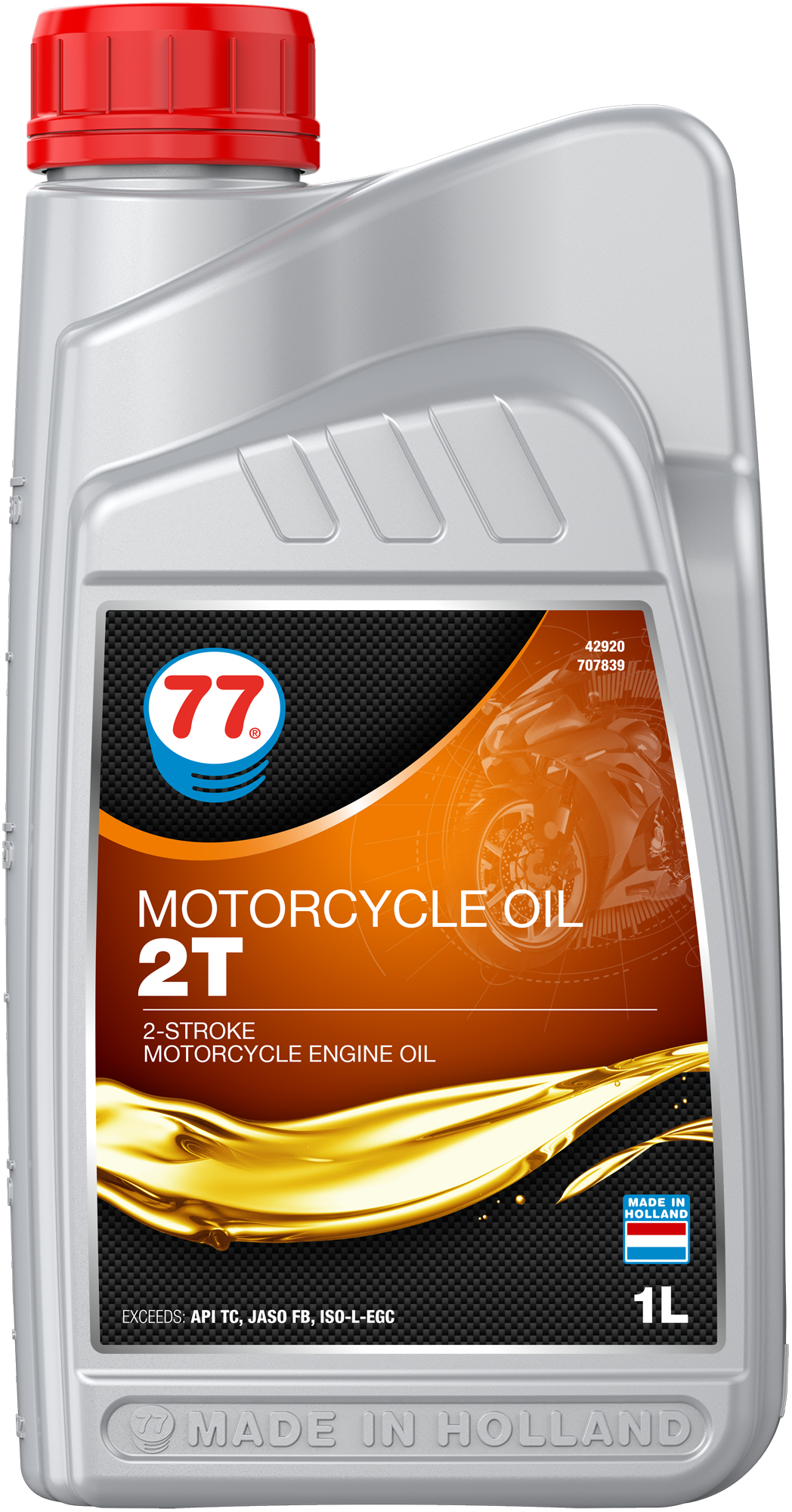 4292-1 Motorcylcle Oil 2T is een hoogwaardig mineraalsmeermiddel speciaal ontwikkeld voor 2-takt luchtgekoelde benzinemotoren uitgerust met olie-injectie of premix systemen.