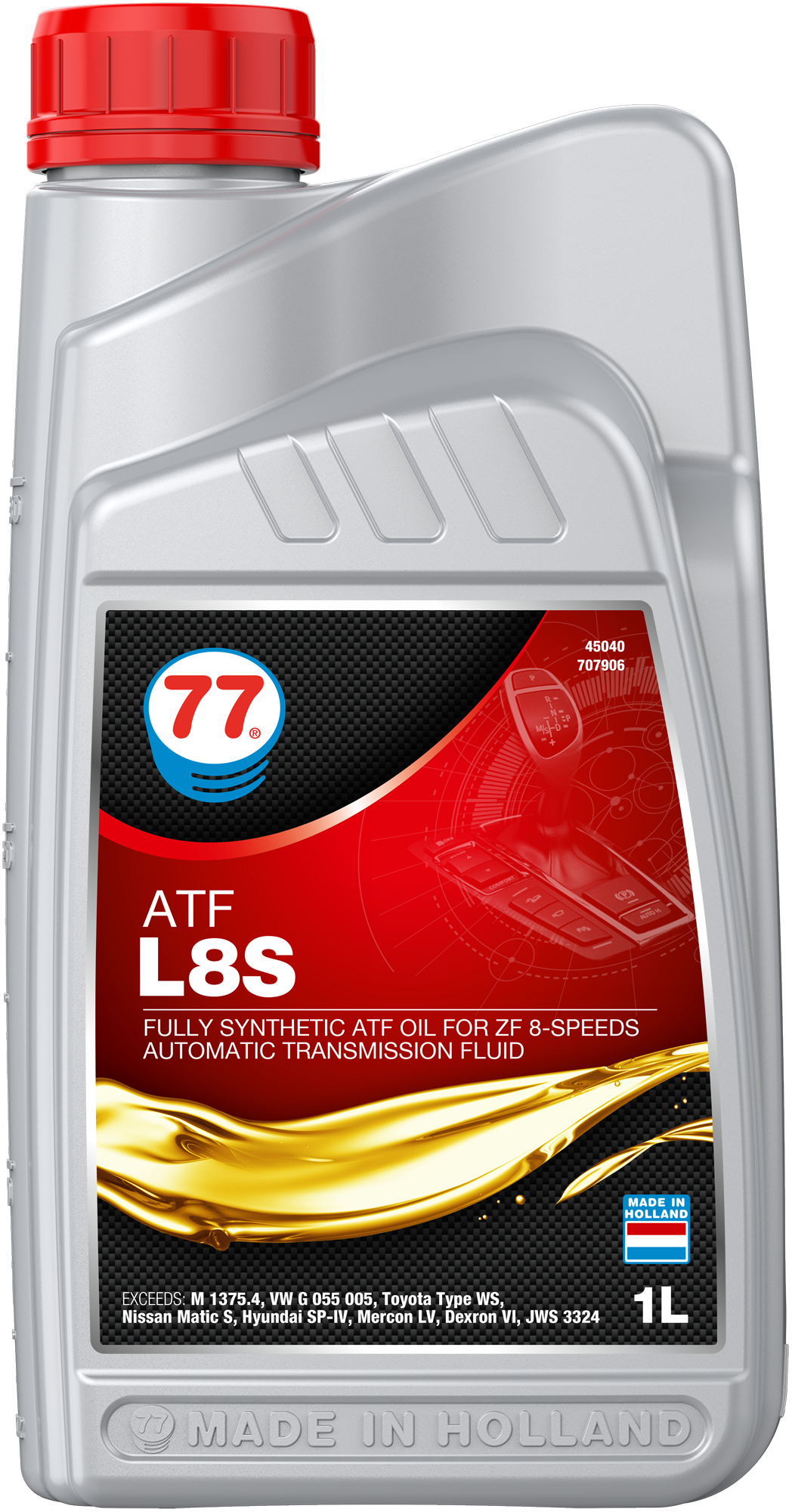OUT0151-4504-1D2017 ATF L8S is een synthetische hoge kwaliteit zware olie uitsluitend bestemd voor ZF 6-speed en 8-speed automatische auto transmissies.