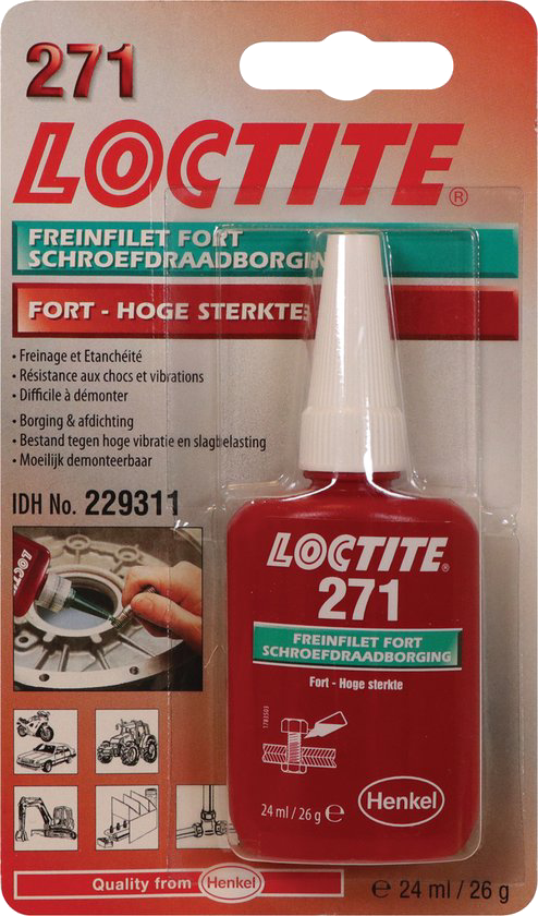 Loctite 271 Schroefdraadborging, 24 ml