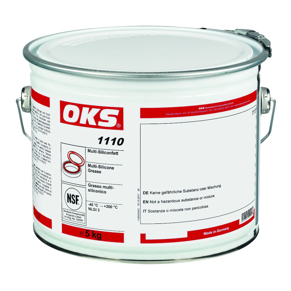 OKS1110-5 Goed hechtend, transparant siliconenvet voor afsluiters, afdichtingen en kunststof delen.