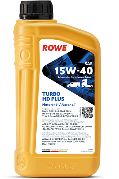 Rowe Hightec Turbo HD SAE 15W-40 PLUS, 1 lt