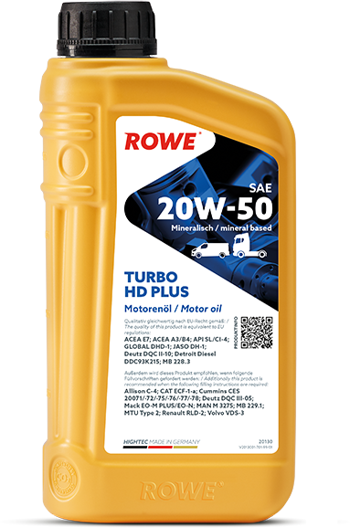 Rowe Hightec Turbo HD SAE 20W-50 PLUS, 1 lt