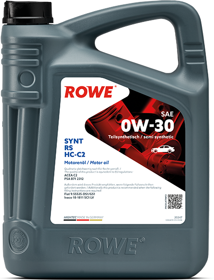 Rowe Hightec Synt RS SAE 0W-30 HC-C2, 5 lt