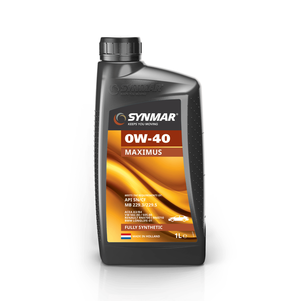 S100022-1 Synmar Maximus 0W-40 is een volsynthetische olie voor gebruik in moderne benzine-, LPG- en dieselmotoren in personenauto's en lichte bedrijfswagens.