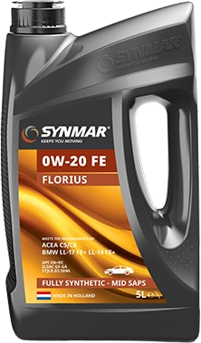 Synmar Florius 0W-20 FE, 5 lt