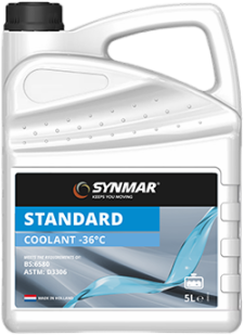 S500001-5 Synmar Coolant Standard -36 kan het hele jaar door worden gebruikt in de koelsystemen van benzine- en dieselmotoren, ook die van aluminiumlegeringen.