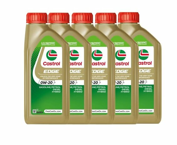 Castrol Edge&nbsp;Titanium 0W-20 V 5L Voordeelpak (5x1L)