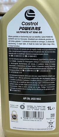 Castrol Power RS Ultimate 4T 10W-50 1L