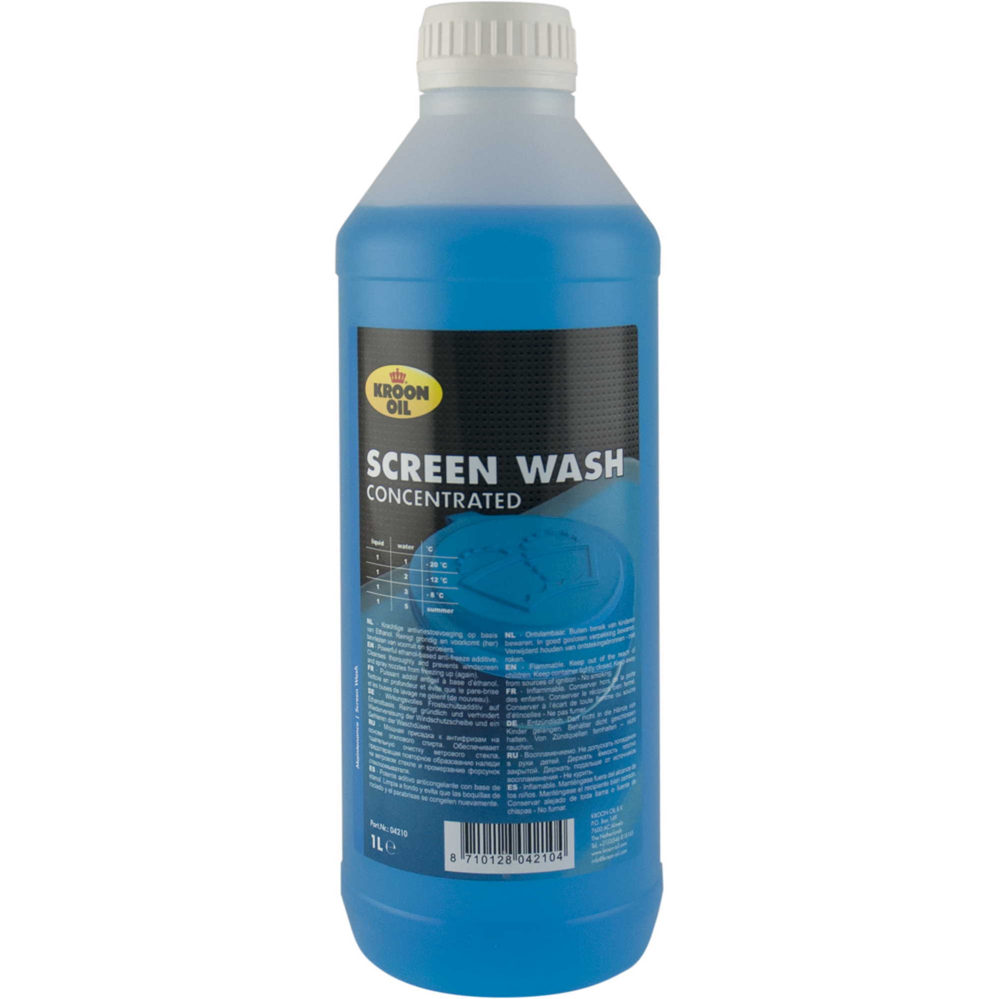 04210-1 Screen Wash Concentrated is een krachtige antivriestoevoeging op basis van Ethanol als aanvulling op het ruitensproeierwater.