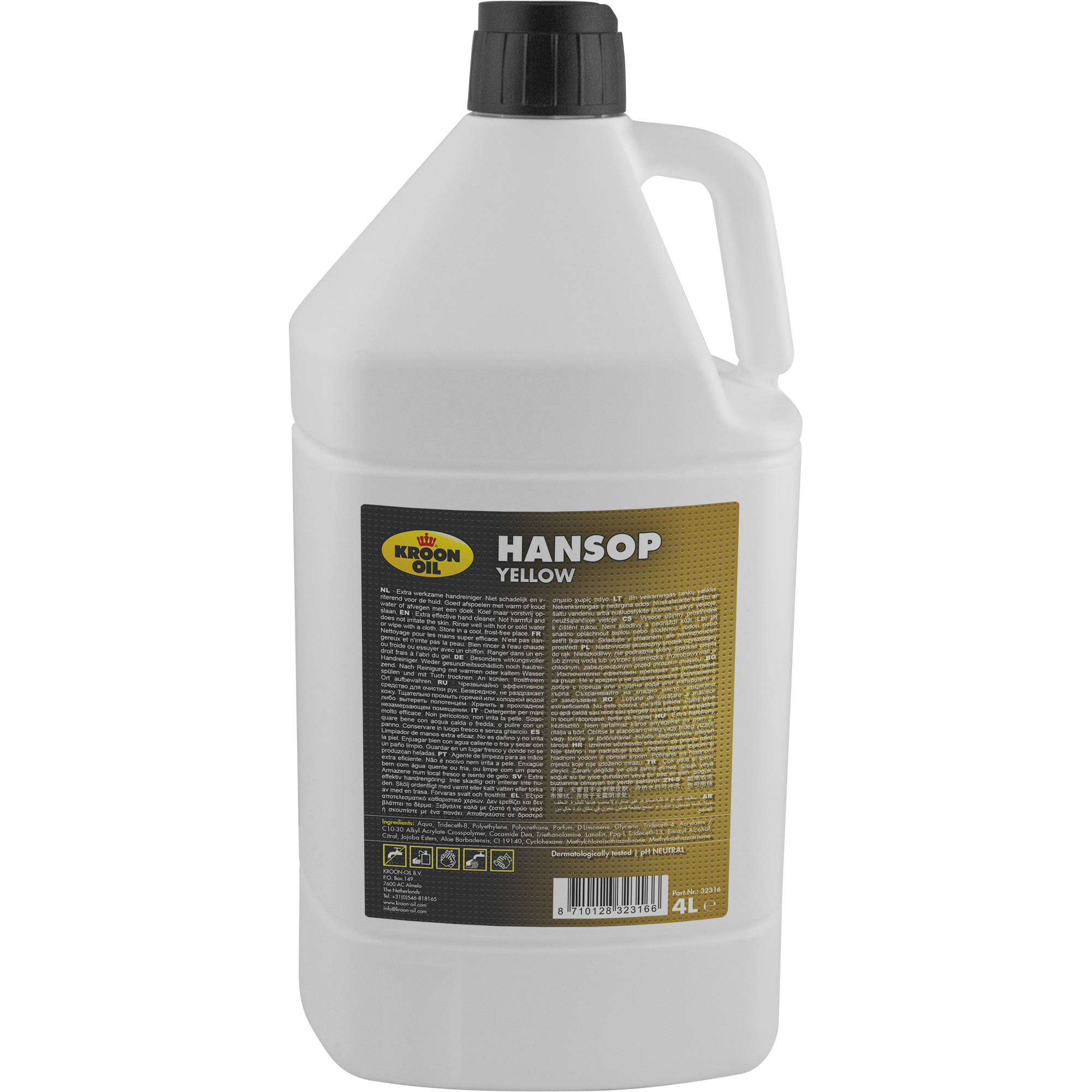 32316-4 Hansop Yellow is een krachtige, oplosmiddelvrije handreiniger voor het verwijderen van zelfs de meest hardnekkige vervuilingen aan de handen.
