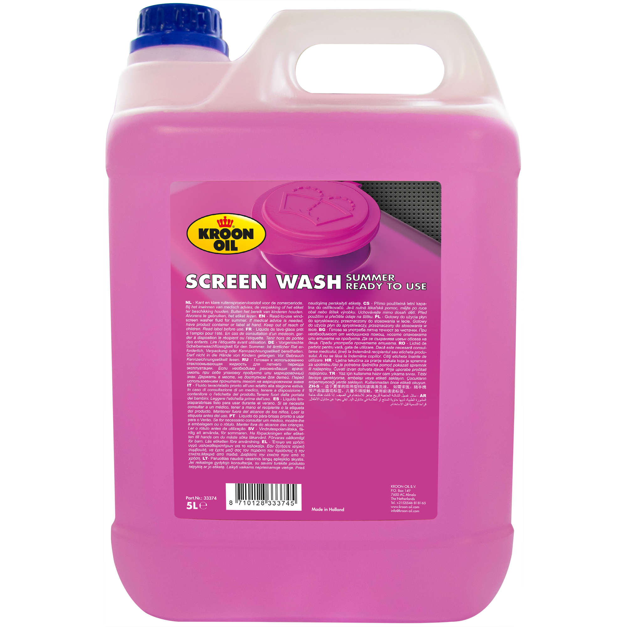 Kroon-Oil Screen Wash Summer, 4 x 5 lt detail 2