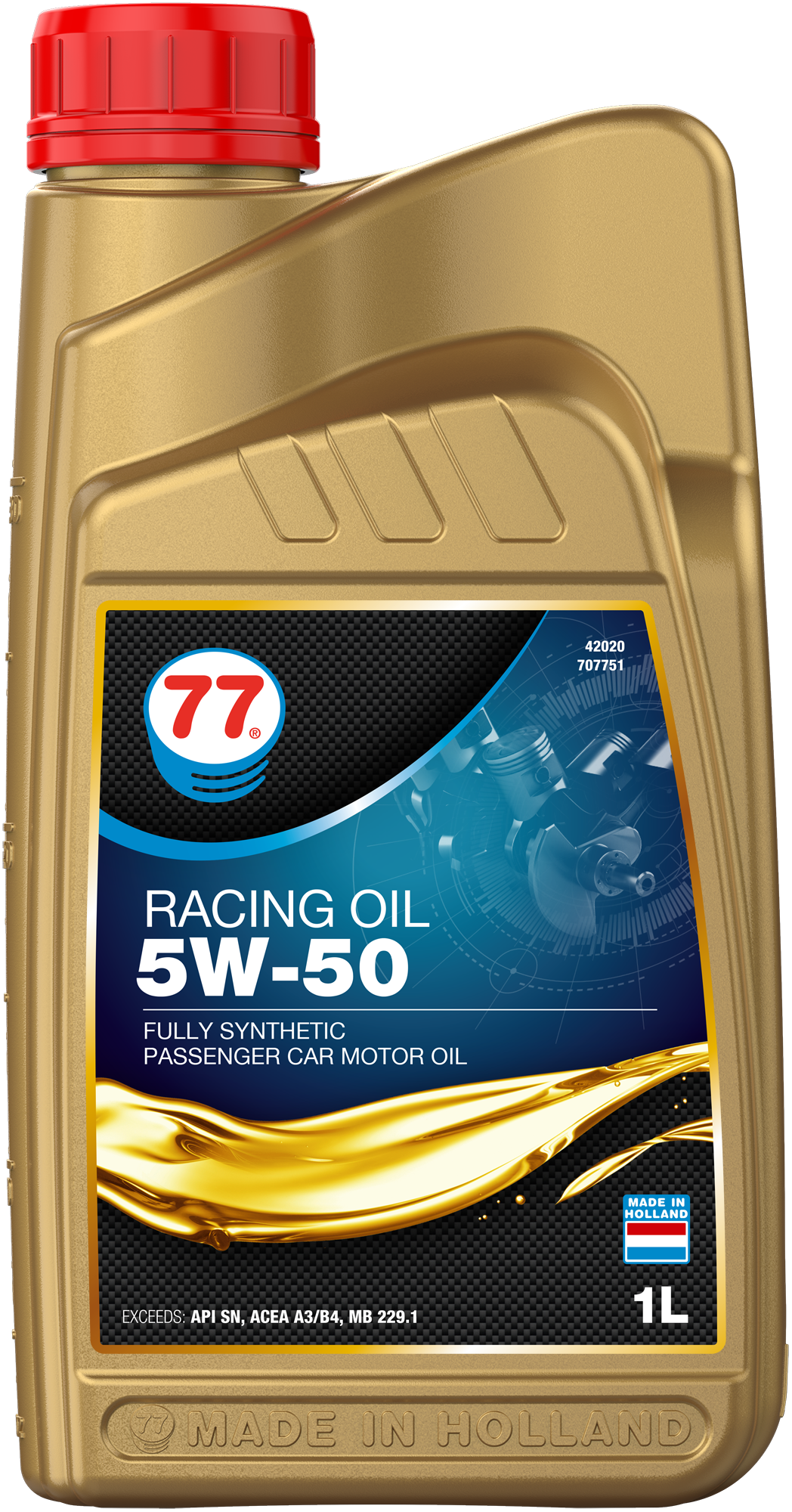 4202-1 Racing Oil 5W-50 is een high performance motorolie op basis van 100% synthetische technologie met uitzonderlijke kwaliteit.