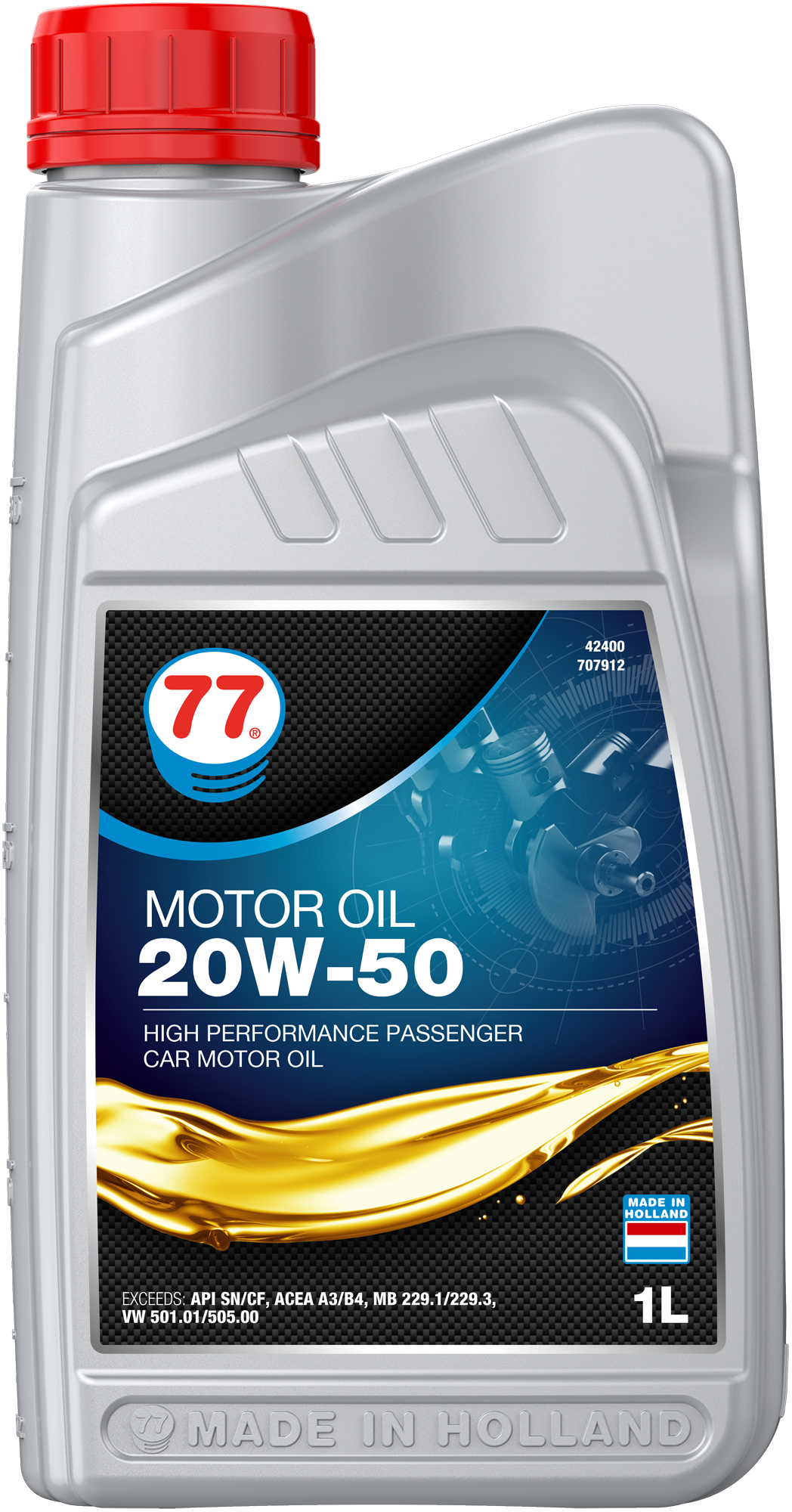 4240-1 Motor Oil SN 20W-50 is een universele krachtige motorolie voor gebruik in benzine- en dieselmotoren van personenauto's en lichte bestelwagens met of zonder turbo.