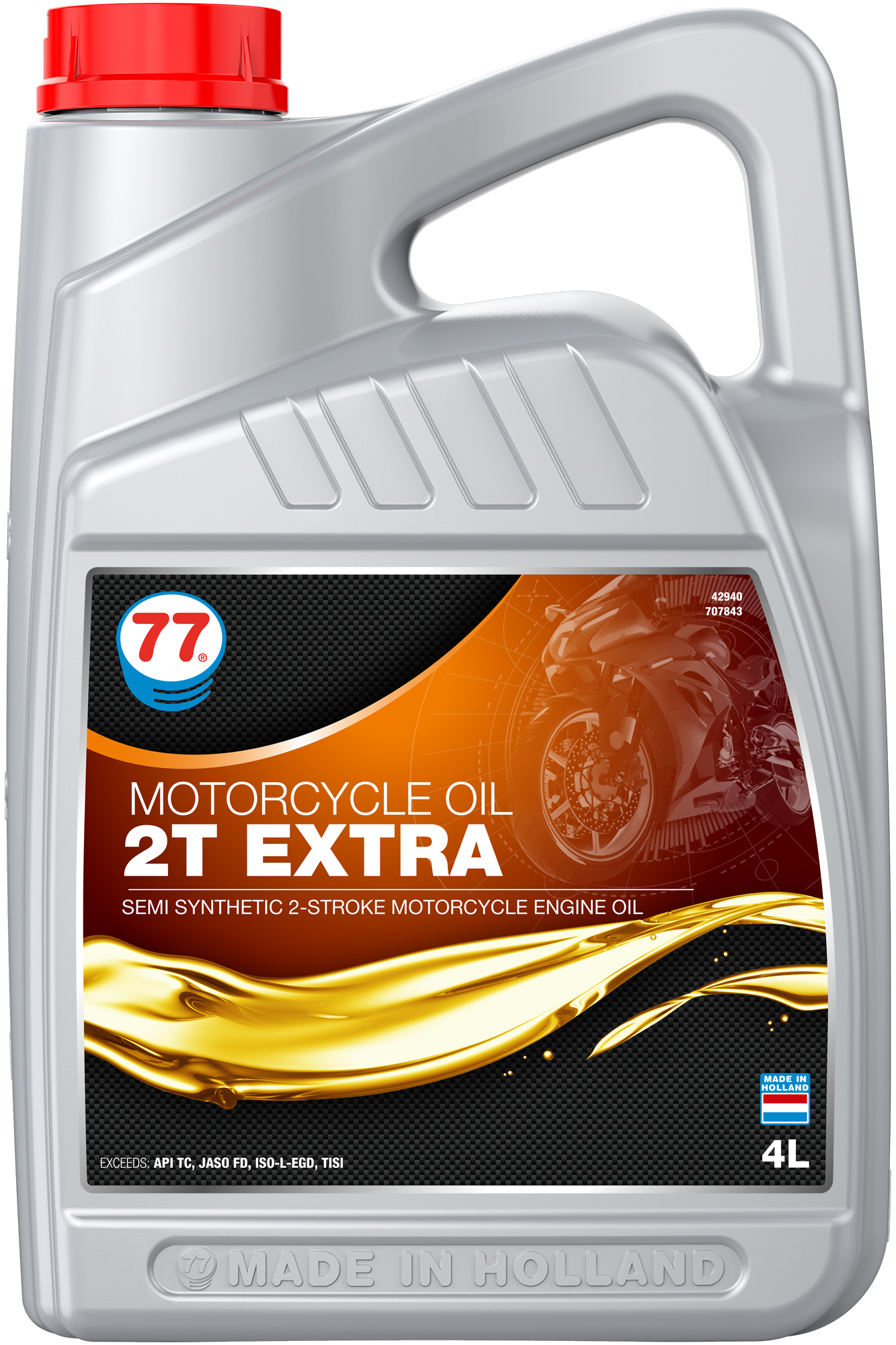 77 Lubricants Motorcylcle Oil 2T Extra, 4 lt