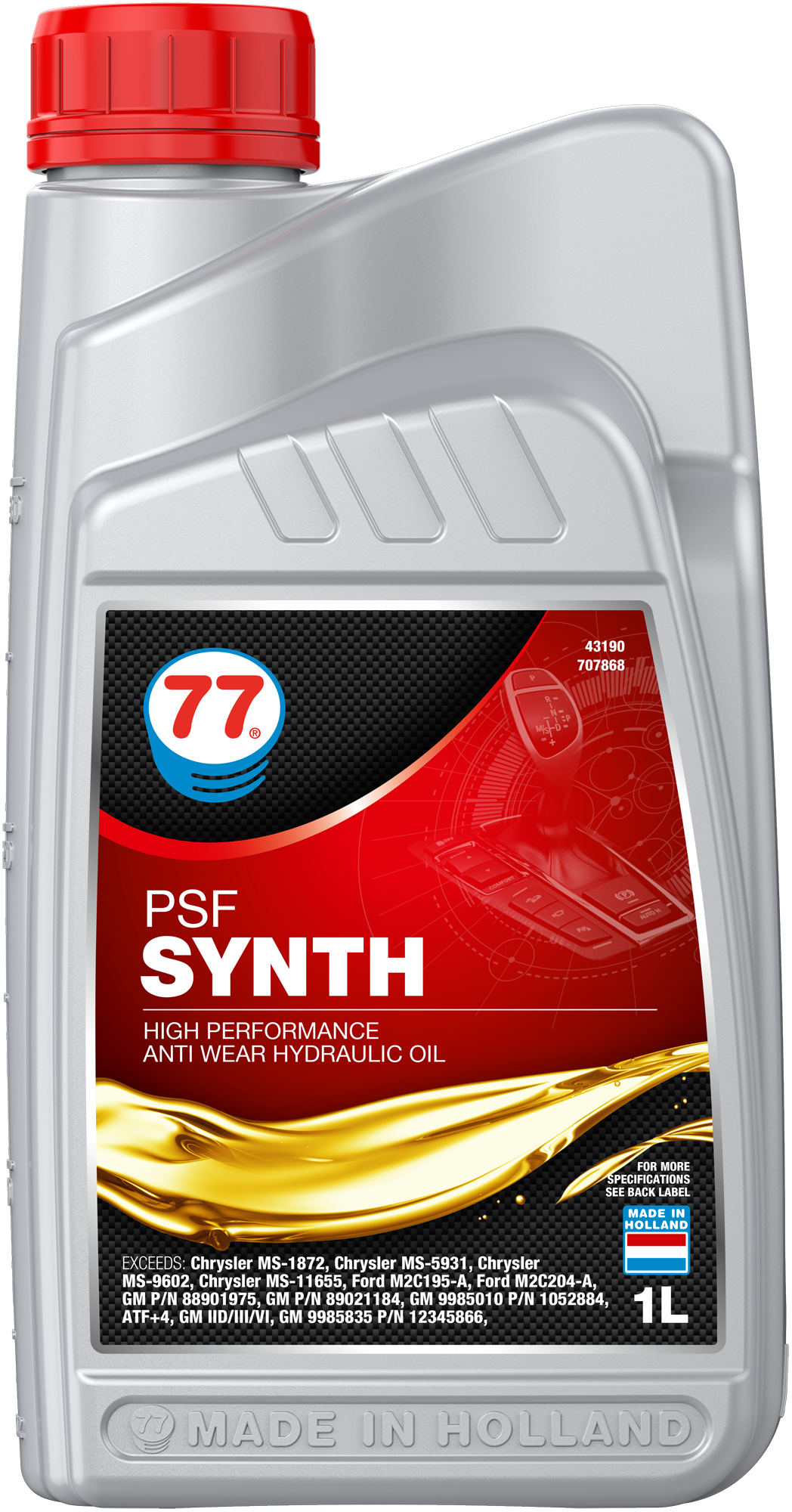 4319-1 PSF Synth is een volledig synthetische, hoogwaardige olie voor centraal hydraulisch systeem op basis van geavanceerde technologie die verbeterde prestaties vertoont met betrekking tot viscositeitstemperatuurkenmerken en tegelijkertijd geoptimaliseerde afschuifstabiliteit.