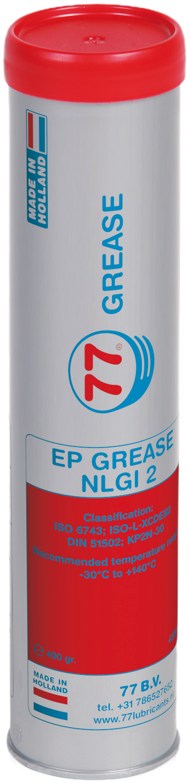 4399-0.4 EP Grease NLGI 2 van 77 lubricants is een hoogwaardige multifunctionele lithium verdikt EP-2 vet geschikt voor automotive, landbouw en industriële toepassingen.