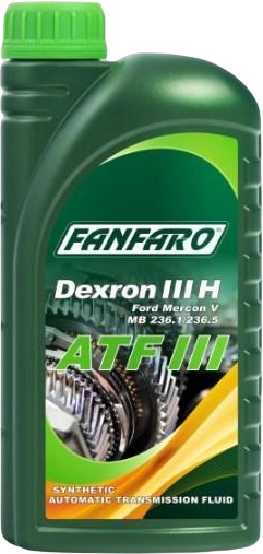 OUT0183-630025-D FANFARO ATF III is een olie vervaardigd met zeer geraffineerde basisoliën en prestatie-additieven om te voldoen aan de ATF-specificaties van de autofabrikant waar Dexron® III of Ford Mercon®-vloeistoffen worden aanbevolen.