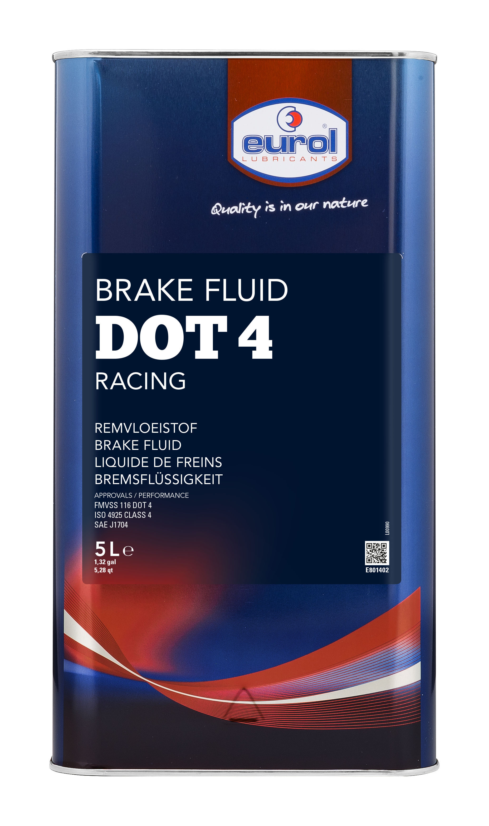Eurol Brake Fluid DOT 4 Racing, 5 lt