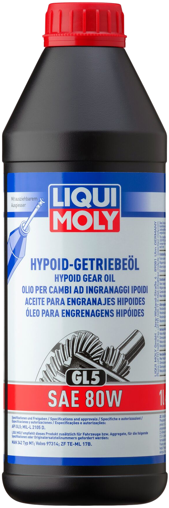 Liqui Moly Hypoïdtransmissieolie (GL5) SAE 80W, 6 x 1 lt detail 2