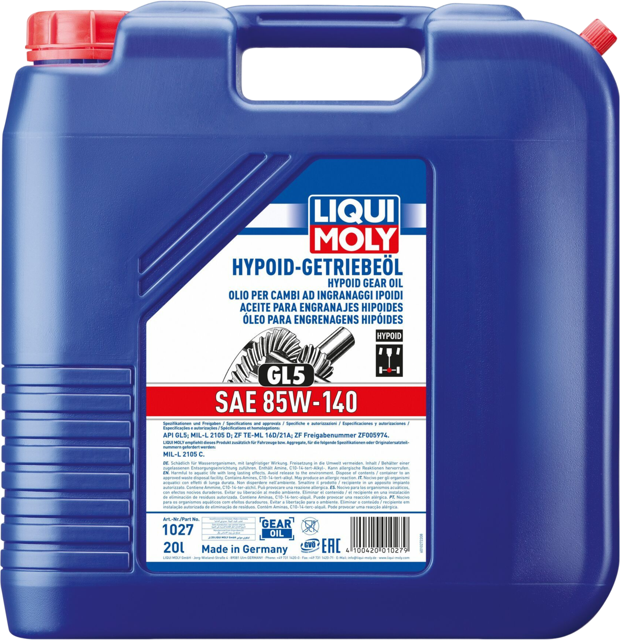 Liqui Moly Hypoïdtransmissieolie (GL5) SAE 85W-140, 20 lt