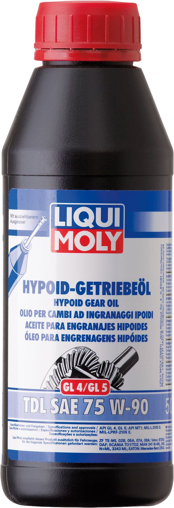 Liqui Moly Hypoïdtransmissieolie (GL4/5) TDL SAE 75W-90, 6 x 500 ml detail 2