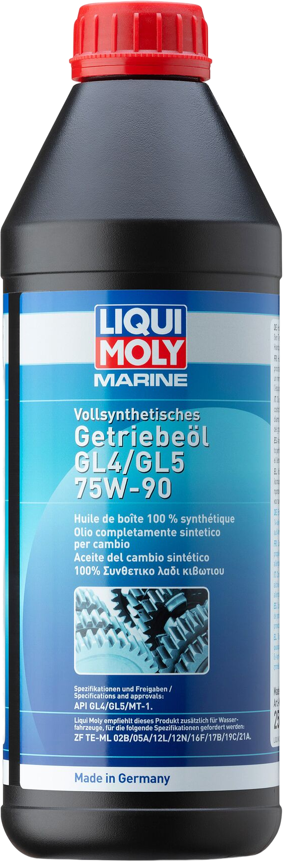 Liqui Moly Marine Volledig synthetische transmissieolie GL4/GL5 75W-90, 6 x 1 lt detail 2