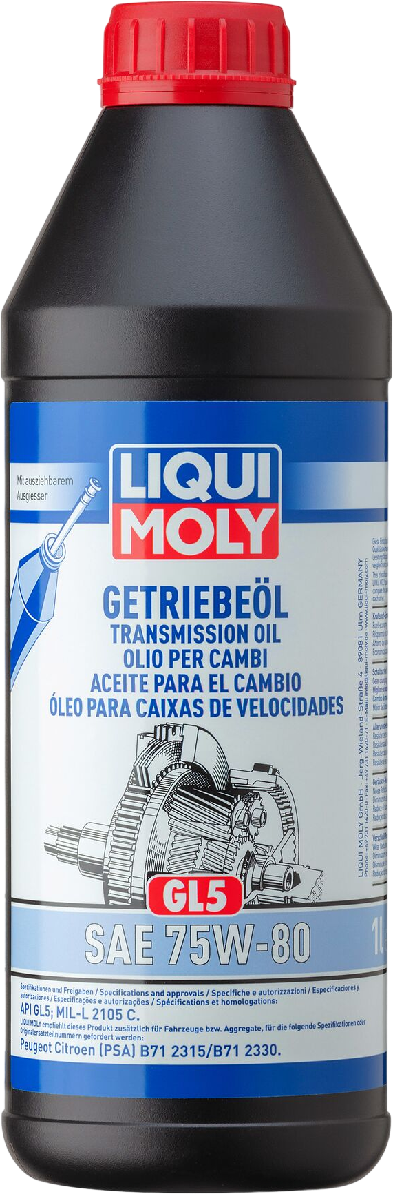 Liqui Moly Transmissieolie (GL5) 75W-80, 6 x 1 lt detail 2
