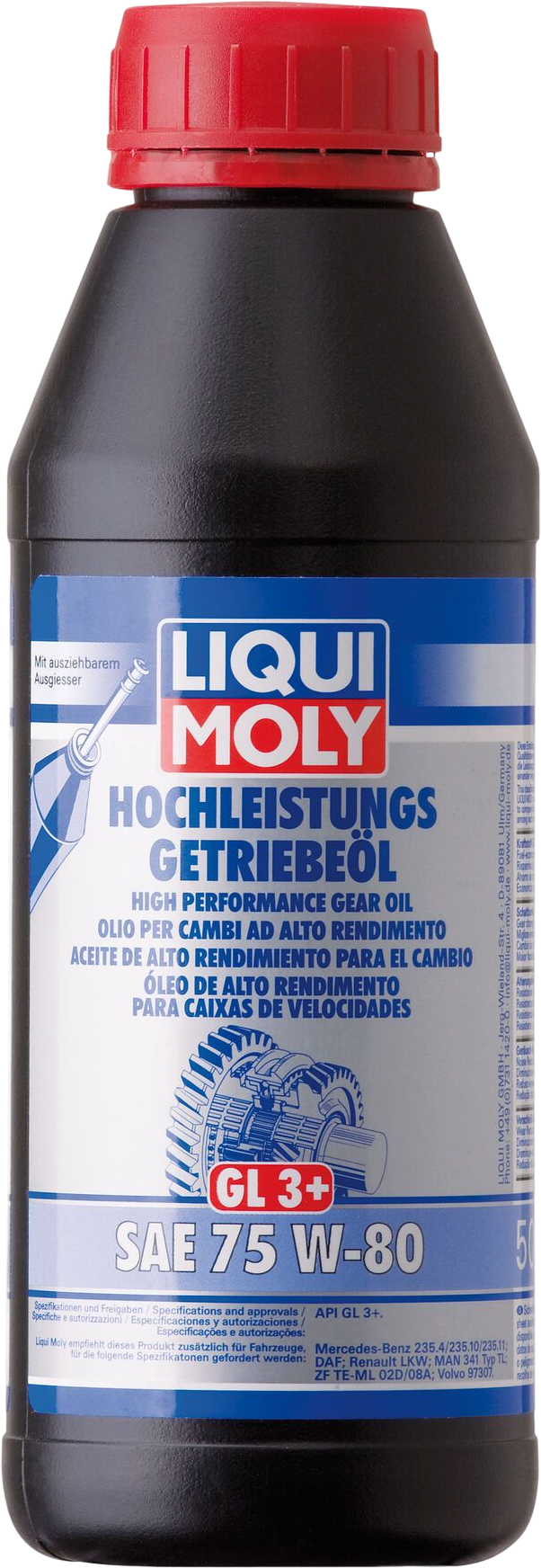 Liqui Moly Krachtige transmissieolie (GL3+) SAE 75W-80, 6 x 500 ml detail 2