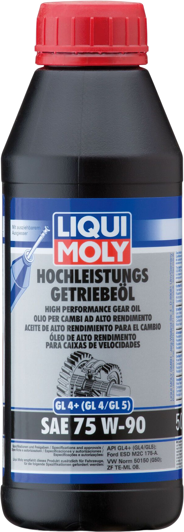 Liqui Moly Krachtige transmissieolie (GL4+) SAE 75W-90, 6 x 500 ml detail 2