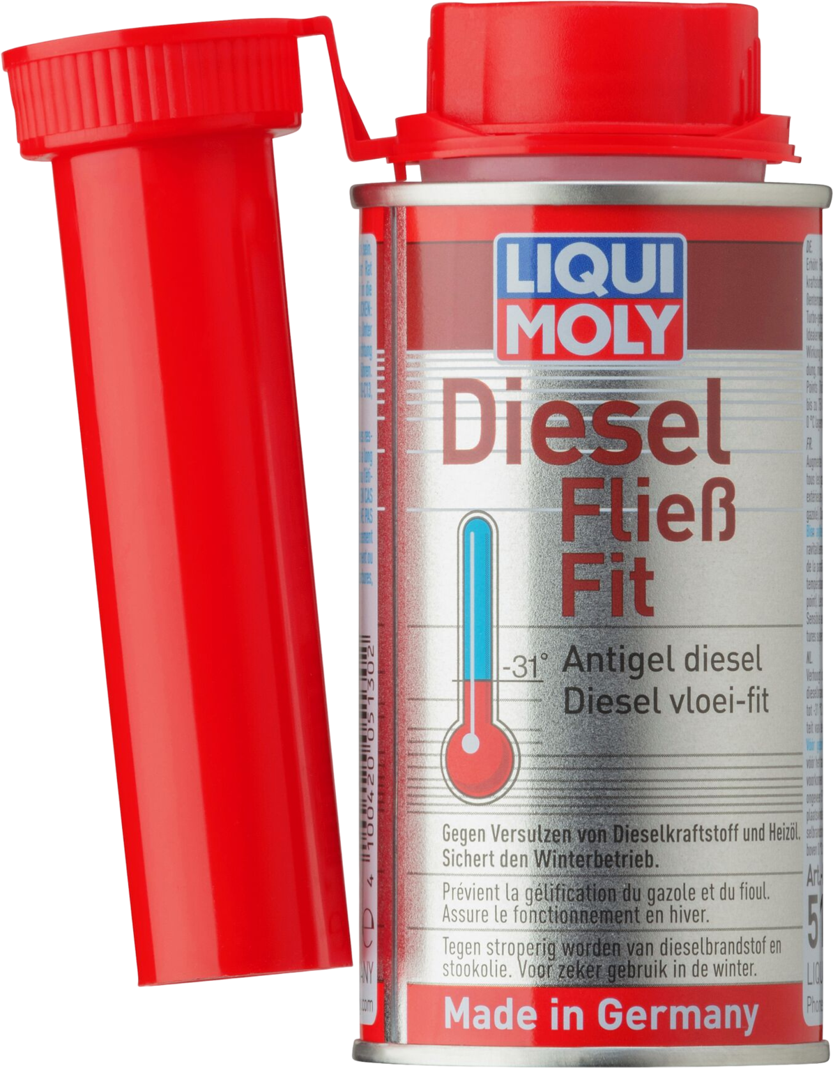 LM5130-150ML Verhoogt de vervloeibaarheid en filterbaarheid van de dieselbrandstof. Bruikbaar tot -31 °C.