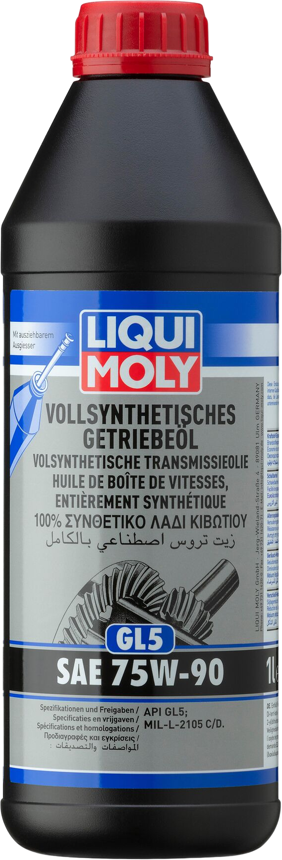 Liqui Moly Volsynthetische transmissieolie (GL5) SAE 75W-90, 6 x 1 lt detail 2