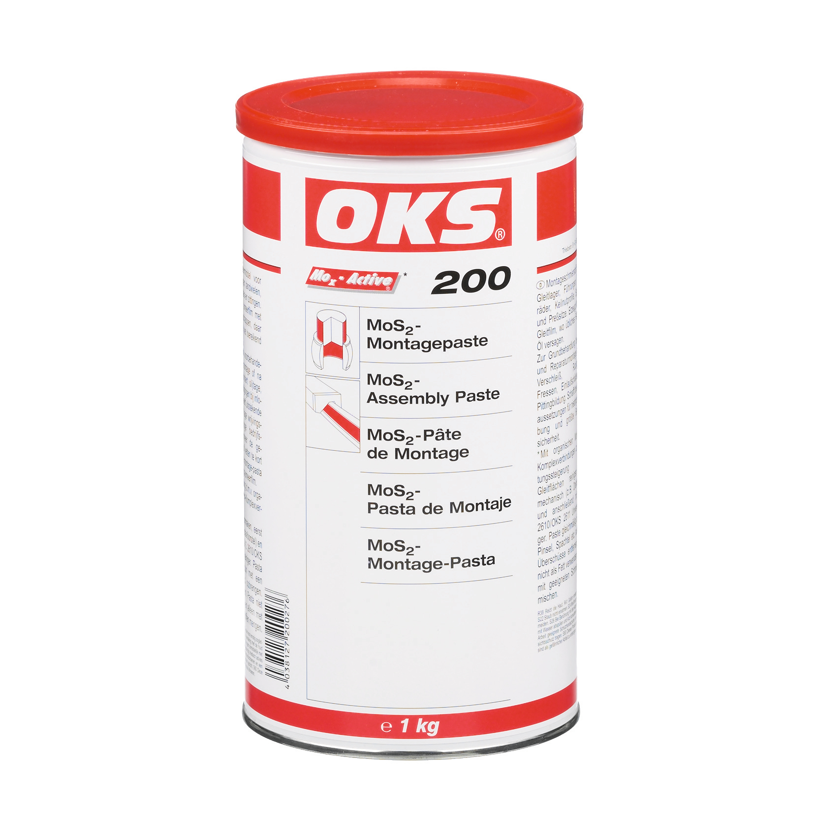 OKS0200-1 OKS 200 is een pasta met MoS₂ voor montagesmering bij perspassingen.