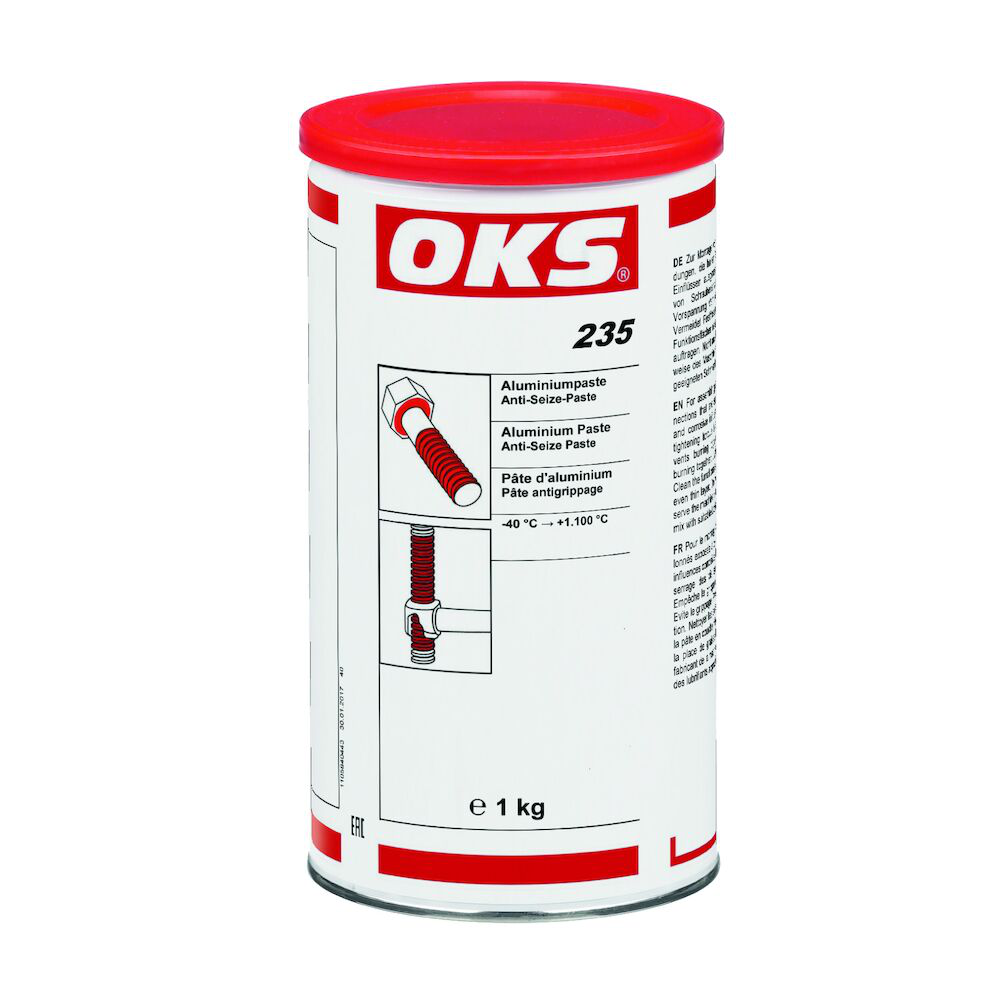 OKS0235-1 Aluminiumpasta voor montage van schroef- en penverbindingen die aan hoge temperaturen en corrosieve invloeden worden blootgesteld.