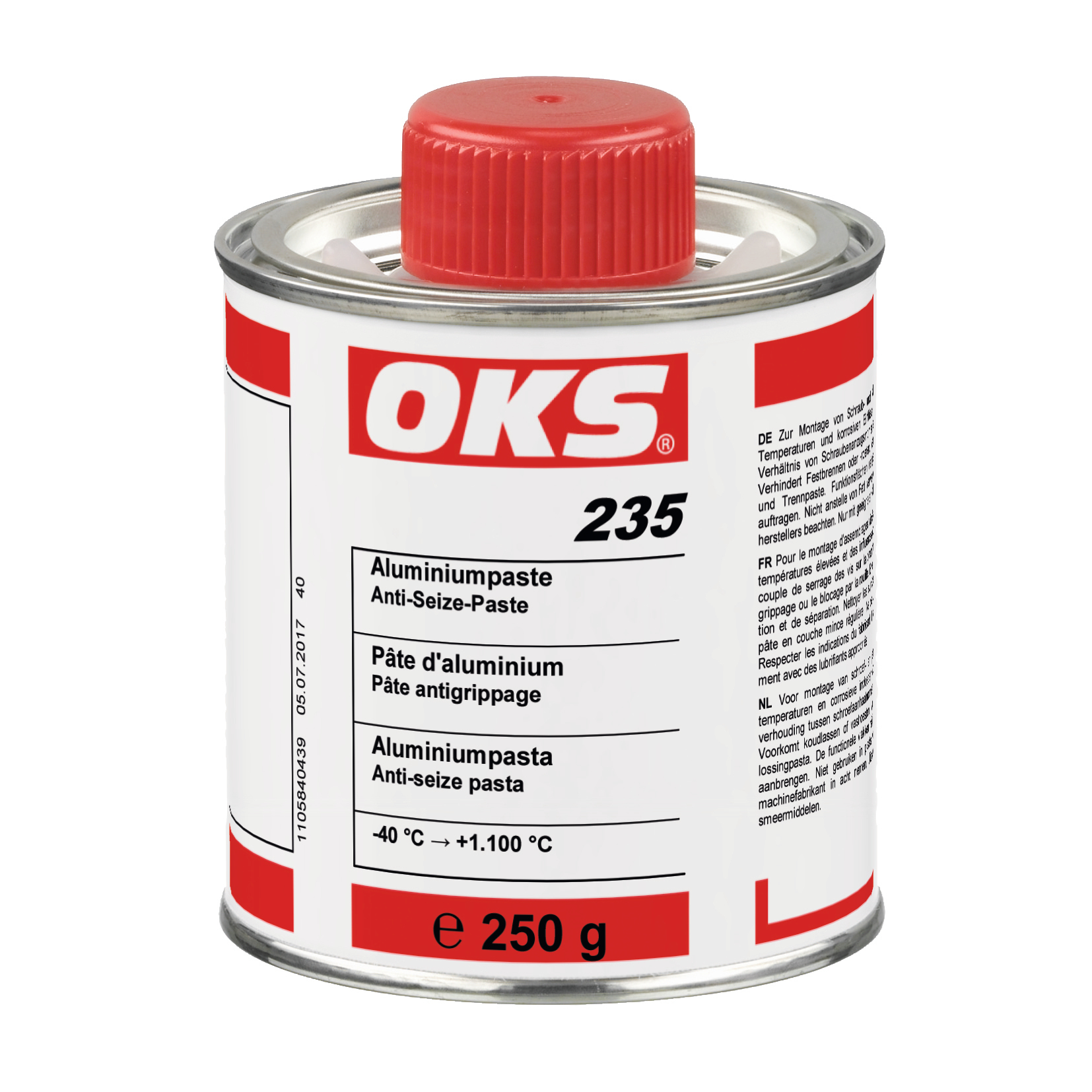 OKS0235-250GR Aluminiumpasta voor montage van schroef- en penverbindingen die aan hoge temperaturen en corrosieve invloeden worden blootgesteld.