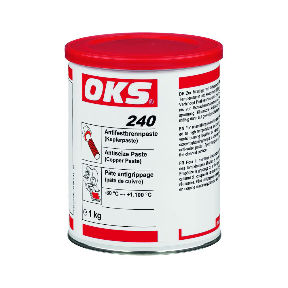 OKS0240-1 Hoge-temperatuurschroefpasta op koperbasis ter voorkoming van corrosie, vastvreten en vastzitten.