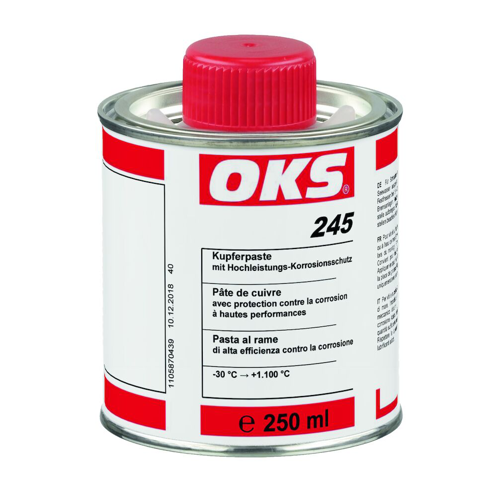 OKS0245-250GR Koperpasta met high-performance-corrosiebescherming voor schroeven en glijvlakken, die aan hoge temperaturen en corrosieve invloeden, zoals bv. zeewater, worden blootgesteld.