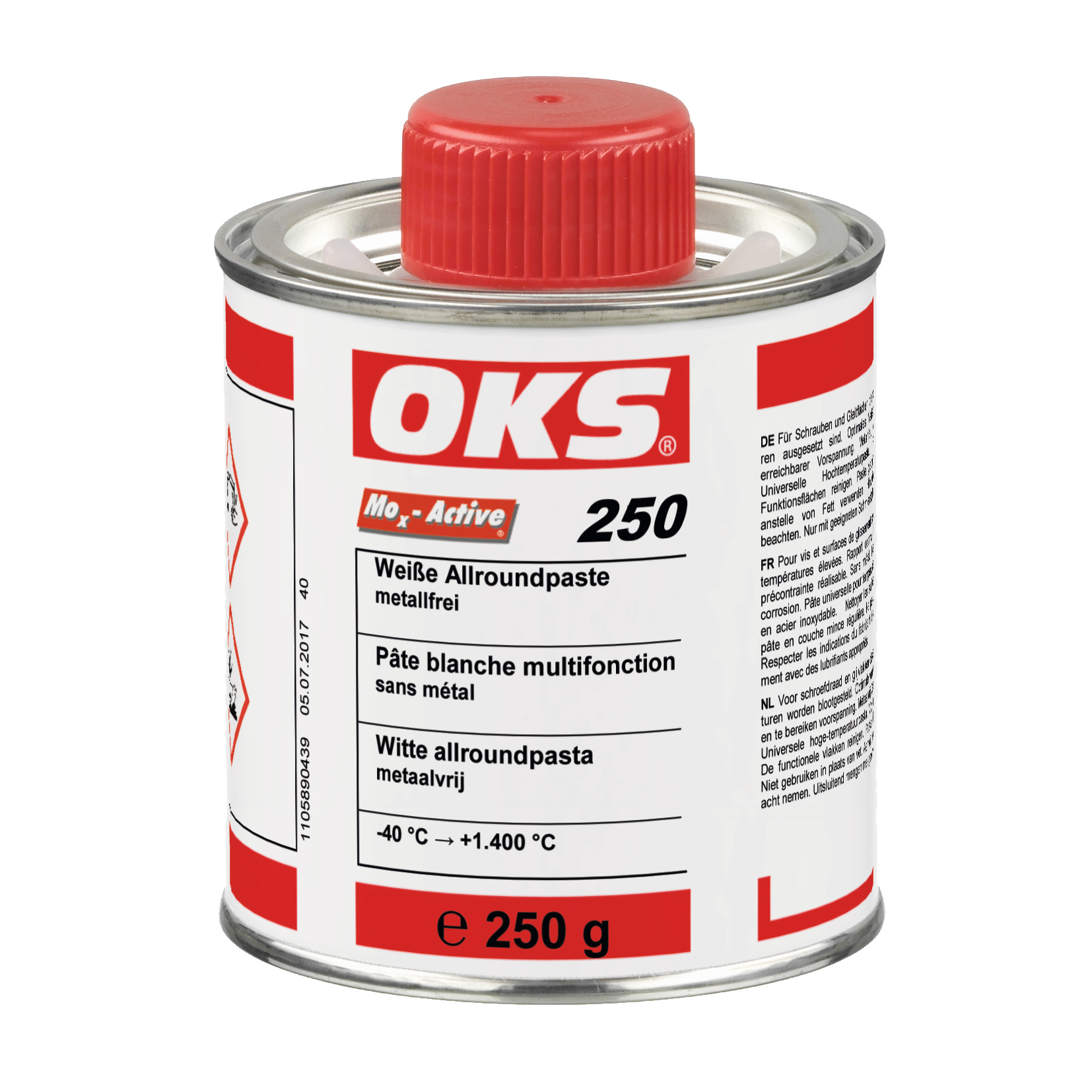 OKS0250-250GR Hoge-temperatuurpasta op keramische basis voor smering van zwaarbelaste glijvlakken.