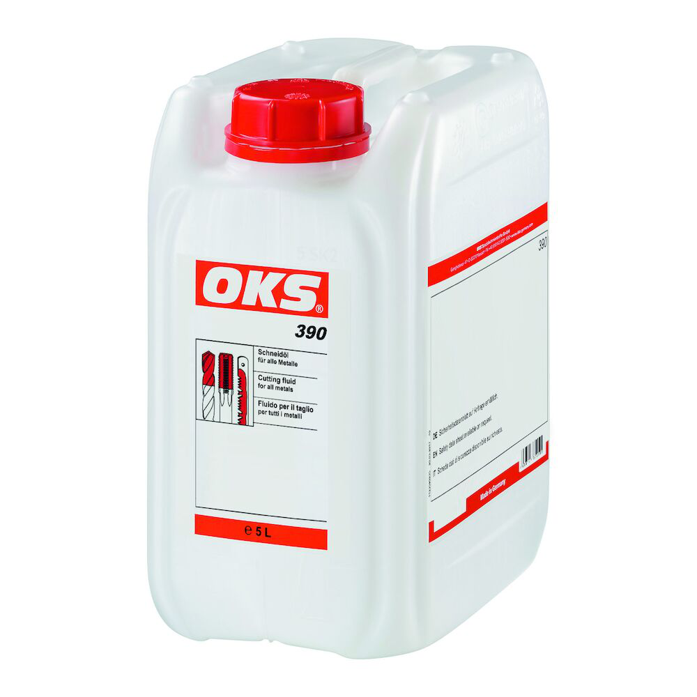 OKS0390-5 Niet met water mengbare snijolie voor smering en koeling van gereedschap en werkstukken bij verspanende bewerkingen van metalen.