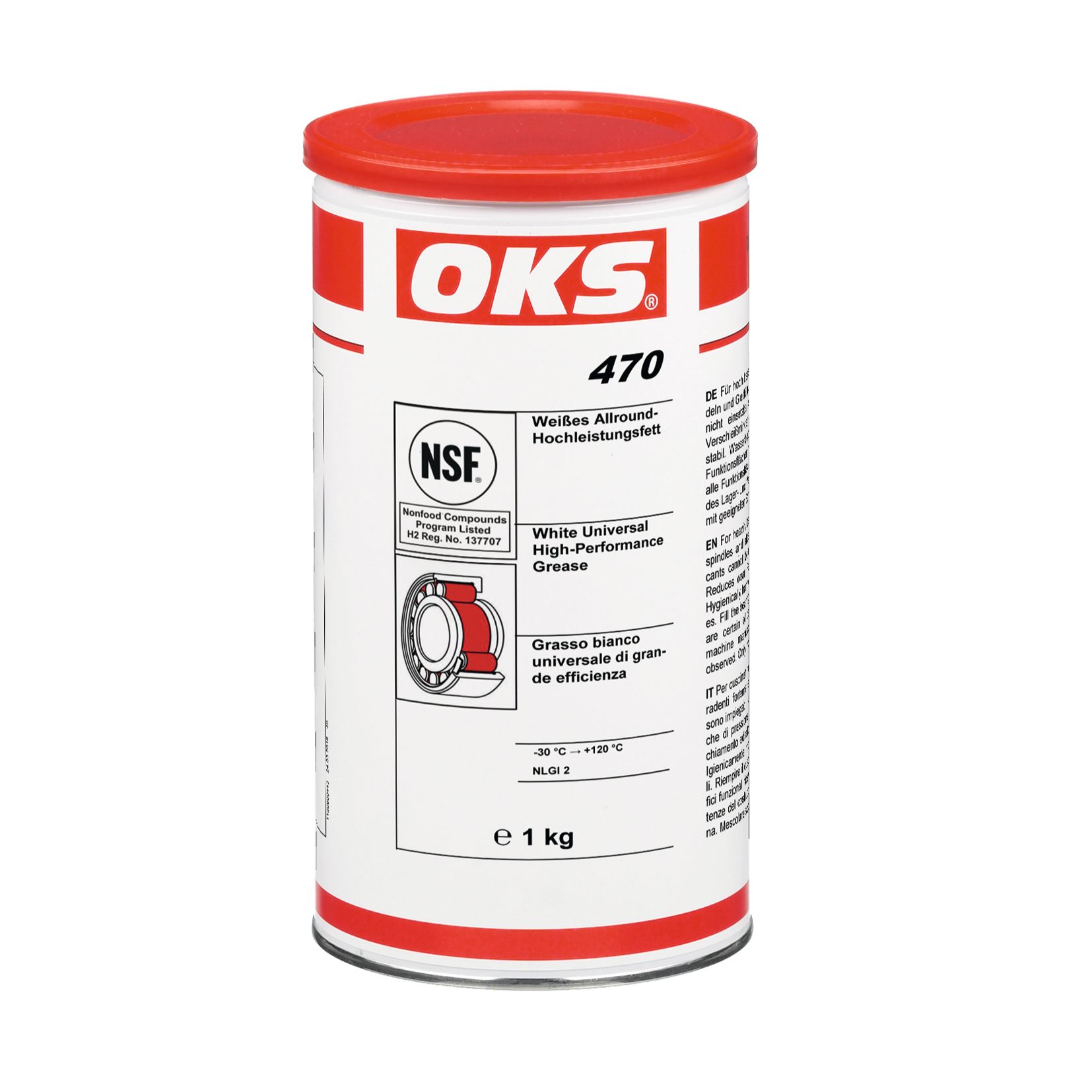 OKS0470-1 Universeel vet met witte vaste smeermiddelen en NSF H2-goedkeuring.