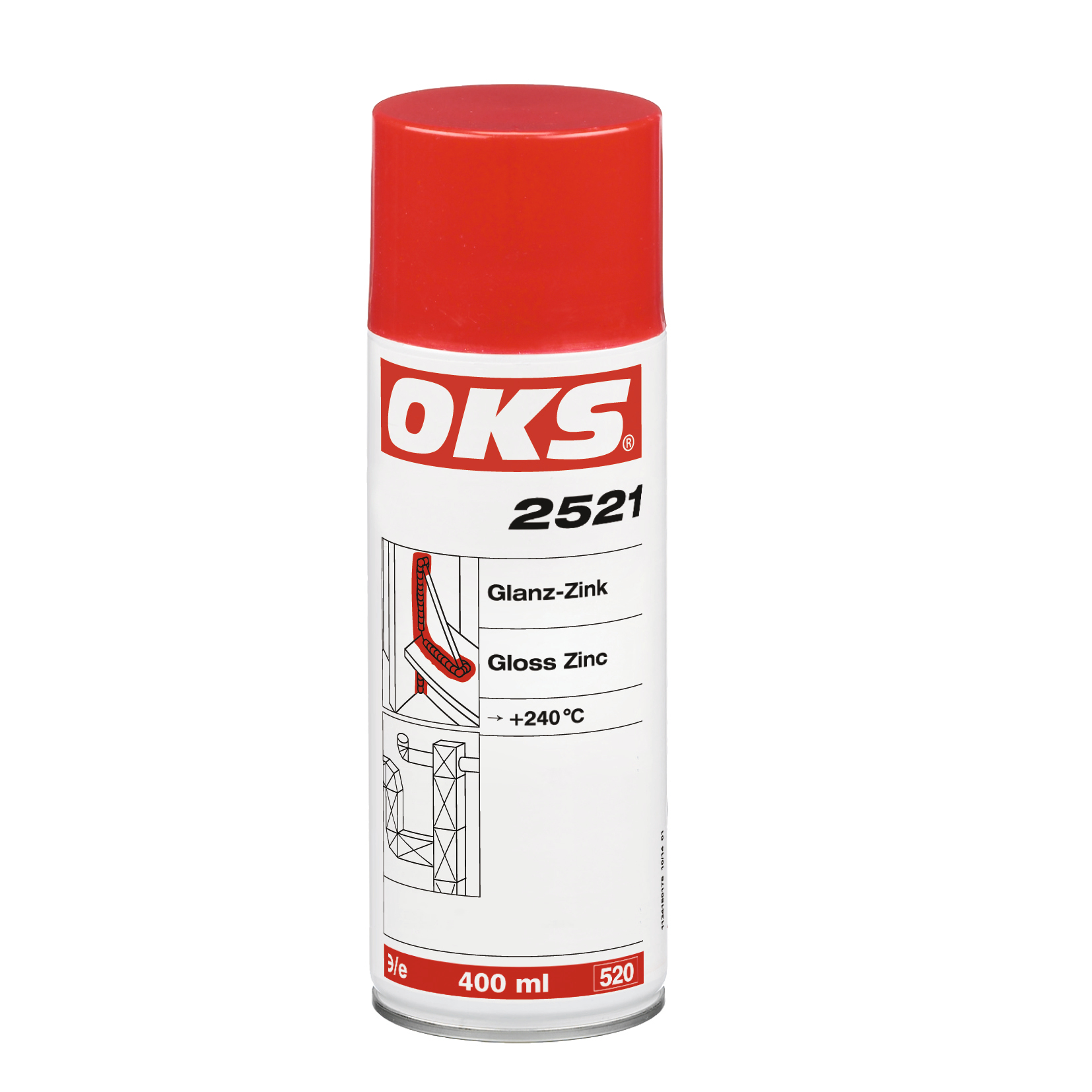 OKS2521-400ML Decoratieve corrosiebescherming op basis van zink- en aluminiumpoeder als tweede laag over zinksprays (bv. OKS 2511) voor de vorming van een weerbestendig oppervlak met aluminiumglans.