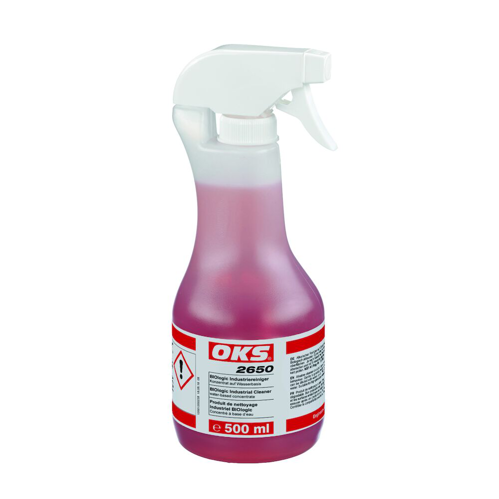 OKS2650-500ML Alkalische reiniger op waterbasis voor het verwijderen van olieachtige, vettige en roethoudende vervuilingen.