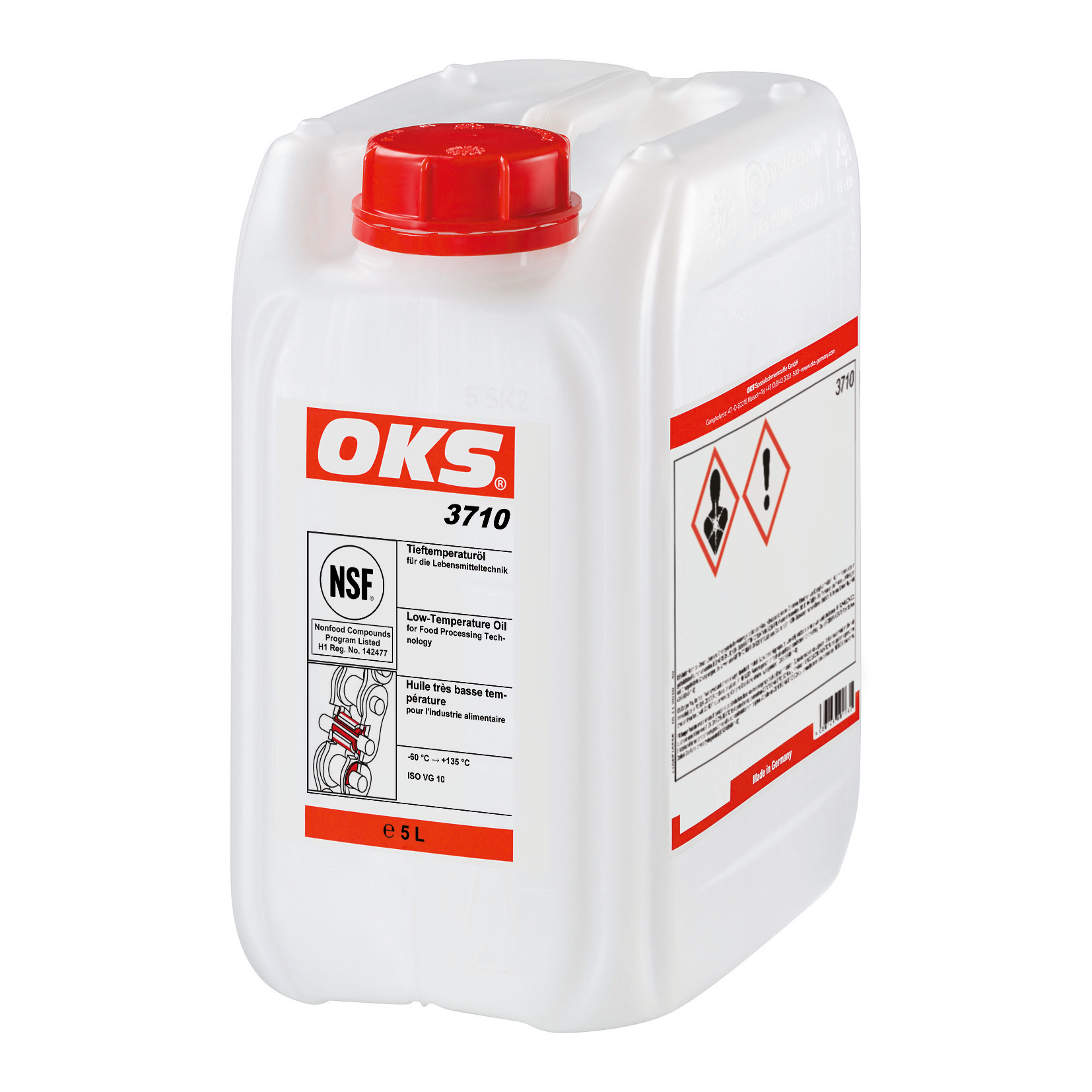 OKS3710-5 Volledig synthetische olie voor de levensmiddelentechniek, die ook inzetbaar is bij extreem lage temperaturen tot -60°C.