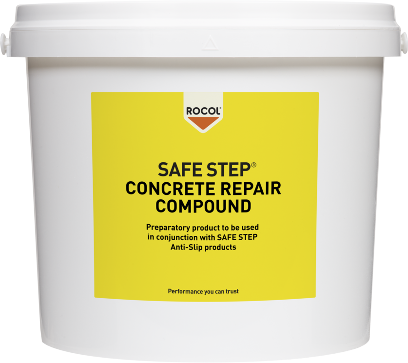 RC42025-25 SAFE STEP® Concrete Repair Compound is een cementachtige, droge mix die, indien gemengd met water, een snel uithardende, permanente, duurzame reparatiemortel oplevert.