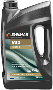 S400151-5 Synmar Numa V 32 is een hoogwaardige multigrade EP hydraulische olie gebaseerd op speciaal geselecteerde solvent geraffineerde basisoliën.