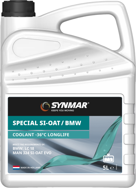 S500007-5 De Synmar Coolant Special SI-OAT BMW -36 LL is exclusief samengesteld en geproduceerd om uw BMW-motor het hele jaar door te beschermen.